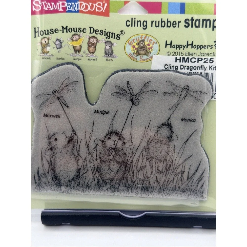 House Mouse Designs Cling Stamp Dragon Fly Kites 4 x 3
